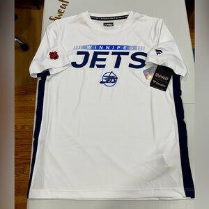 Fanatics Authentic Pro White and Blue Winnipeg Jets Jersey Shirt.